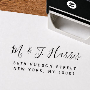 Tampon encreur initiales adresse nouvelle maison