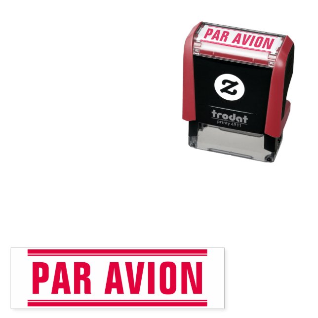 TAMPON ENCREUR 'PAR AVION' POUR COURRIER (petit) (En situation)