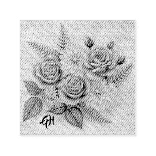 Tampon encreur Roses et Dahlias