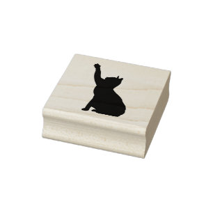 Tampon minimaliste Cute Cat Reaching Art