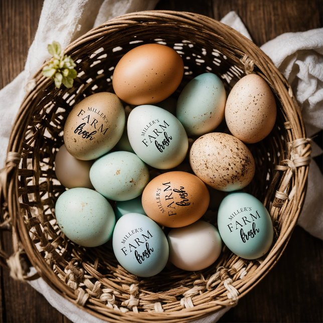 Tampon personnalisé pour œufs frais de ferme (Créateur téléchargé)