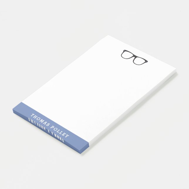 Tampon Post-It personnalisé pour lunettes Hipster (Incliné)