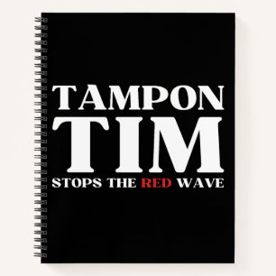 Tampon Tim wird die Red Wave-Tim Walz 2024 stoppen Notizbuch