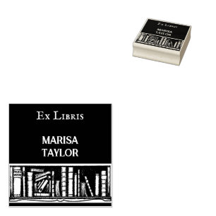 Tampon vintage livre ex libris caoutchouc