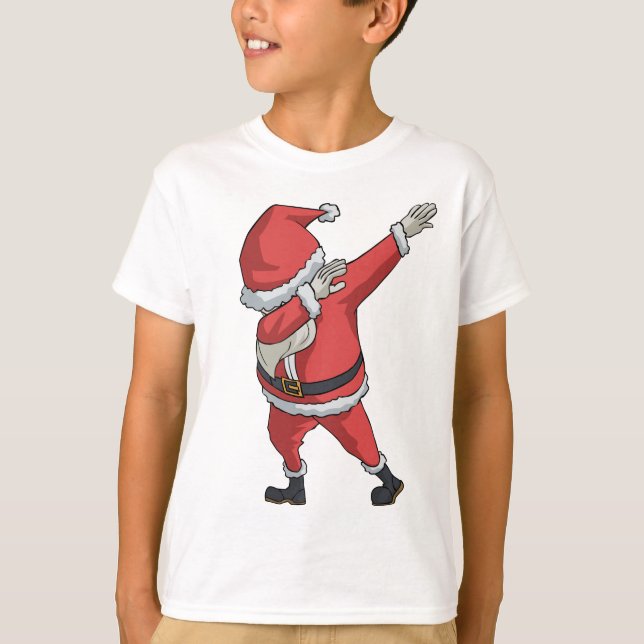 Tamponner drôle de Noël de T-shirt du père noël de (Devant)