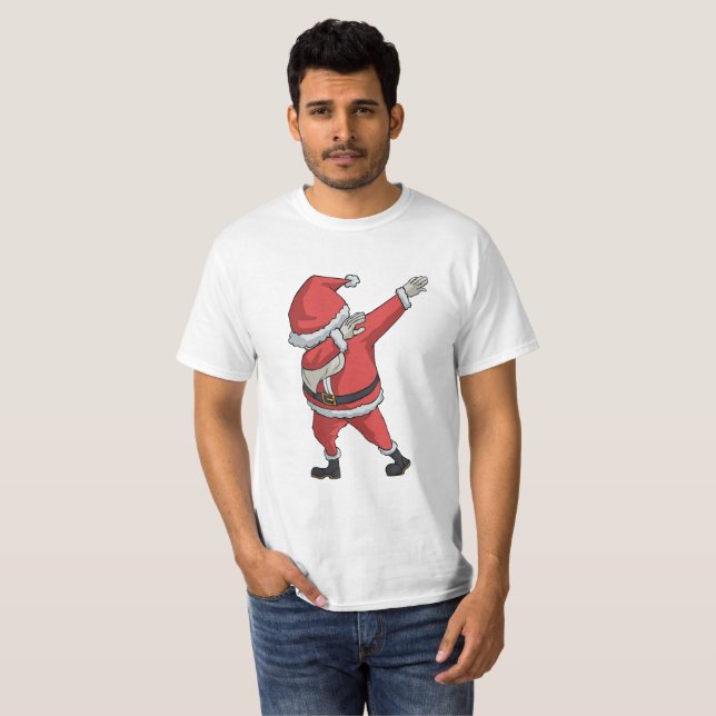 Tamponner drôle de Noël de T-shirt du père noël de (Devant entier)