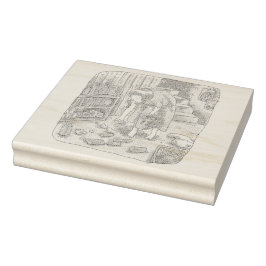 TAMPONS ENCREURS さなささじ  部屋の階段わきで屈んでたくさん落ちているゴミを拾う女性のイラスト