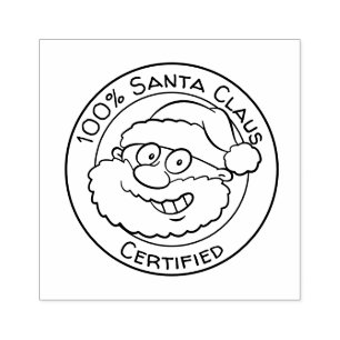Tampons Encreurs 100% Santa Claus Certified Cute Cartoon Christmas