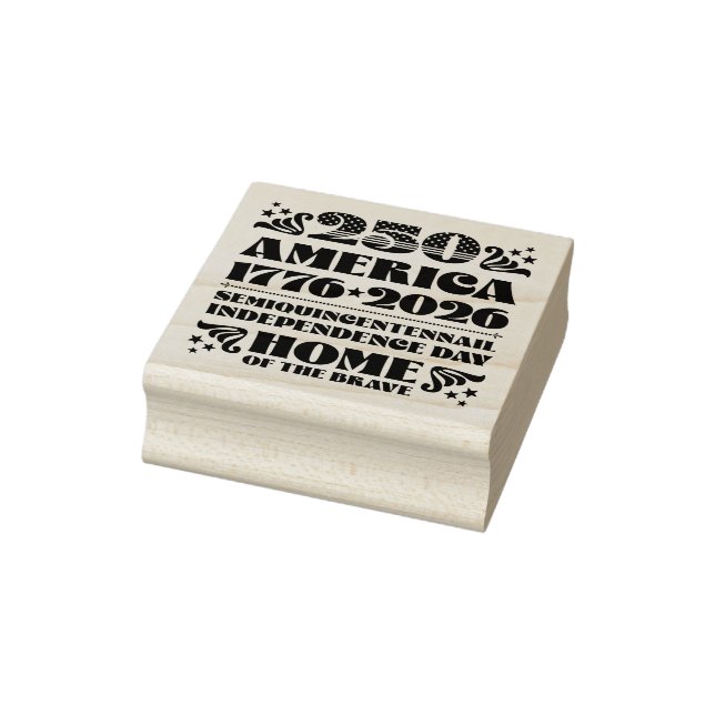 Tampons Encreurs 250 America Independence Day 2026 Timbre Wood Art (Tampon)