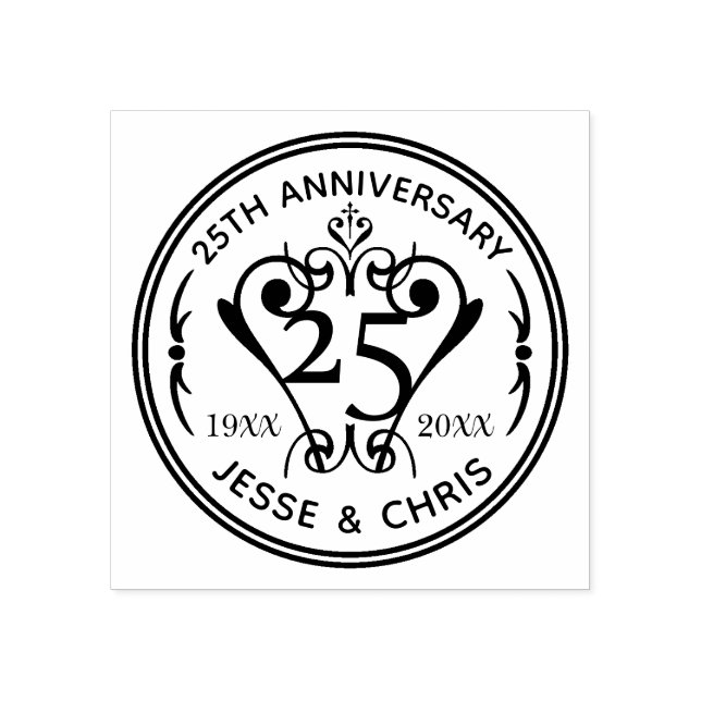 Tampons Encreurs 25e anniversaire du Mariage (Impression)