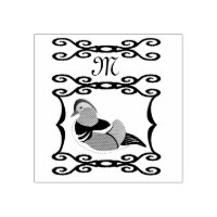 Adorable Mandarin Canard Monogramme de dessin