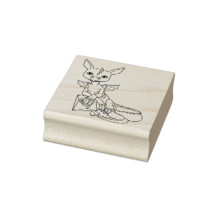 Tampons Encreurs Adorable Petit Dragon avec Timbre en Caoutchouc Bi