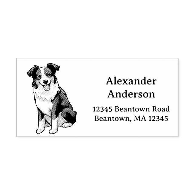 Tampons Encreurs Adresse Collie Bordure Personnaliser (Impression)
