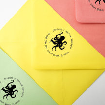 Adresse courbée Octopus Timbre en caoutchouc