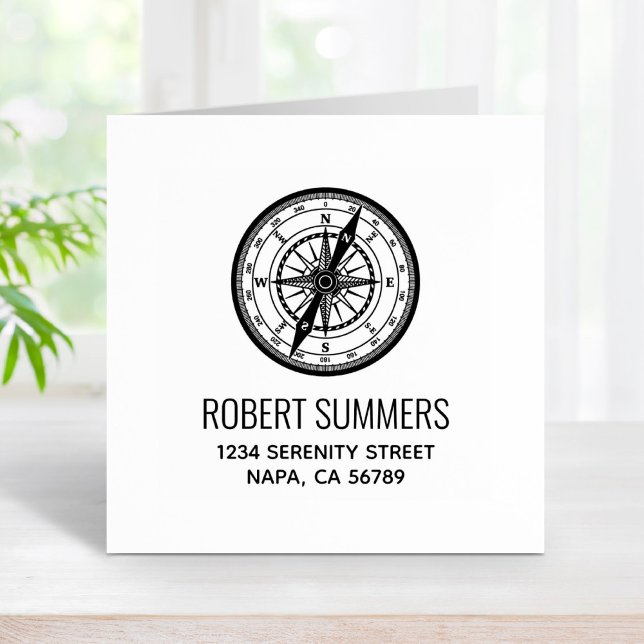 Tampons Encreurs Adresse de la boussole de navigation nautique (Créateur téléchargé)