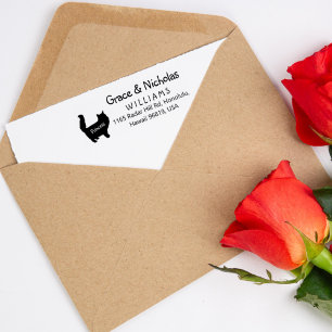 Tampons Encreurs Adresse de retour, Couple avec un chat,