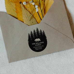 Tampons Encreurs Adresse de retour de la famille de l'ours de forêt
