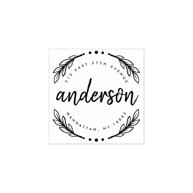 Tampons Encreurs Adresse de retour de la famille de script de bross (Impression)