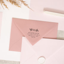 Adresse de retour de monogramme rustique