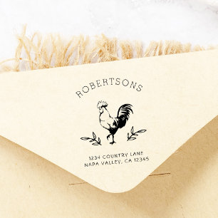 Tampons Encreurs Adresse de retour de nom de famille rustique du