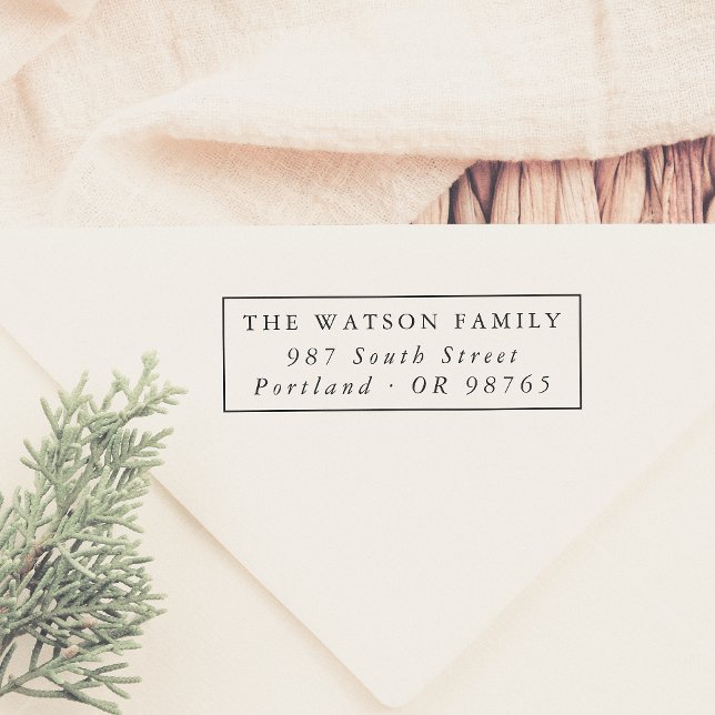 Tampons Encreurs Adresse de retour du cadre minimal classique (Créateur téléchargé)