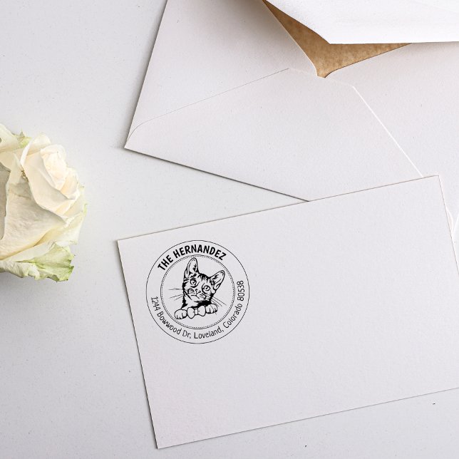 Tampons Encreurs Adresse de retour du chat du Bengale (Créateur téléchargé)