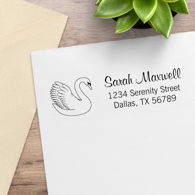 Tampons Encreurs Adresse de retour du cygne blanc (Créateur téléchargé)