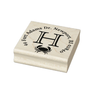 Tampons Encreurs Adresse de retour du monogramme de crabe