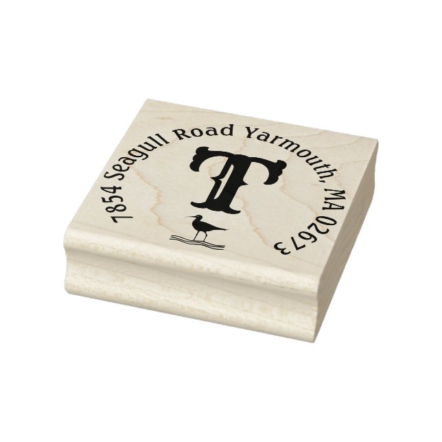 Tampons Encreurs Adresse de retour du monogramme de plage (Tampon)