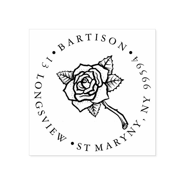 TAMPONS ENCREURS ADRESSE DE RETOUR DU ROSE TATTOO (Impression)