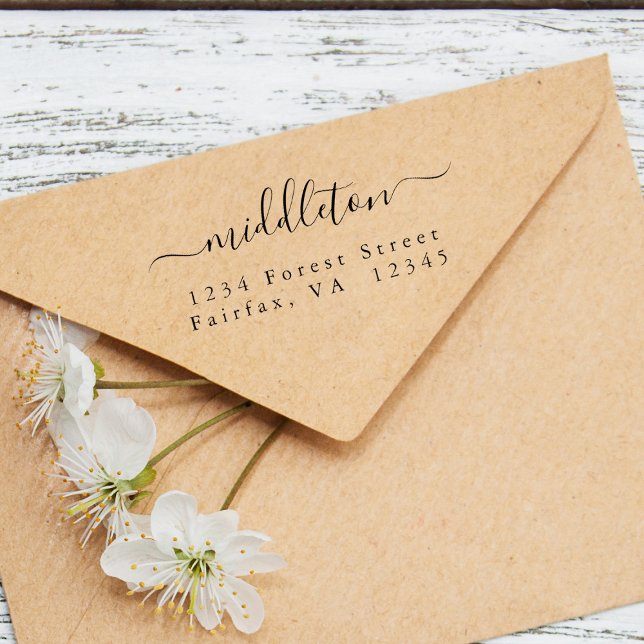 Tampons Encreurs Adresse de retour du script élégant (Créateur téléchargé)