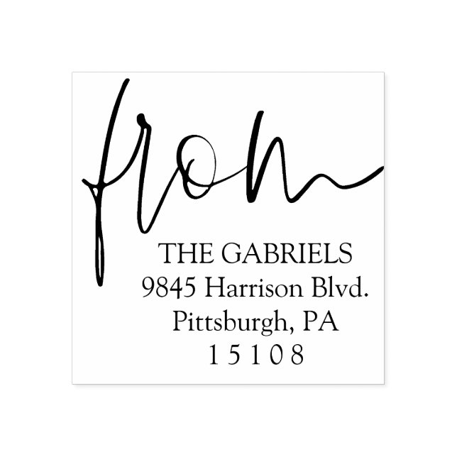 Tampons Encreurs Adresse de retour du script moderne (Impression)