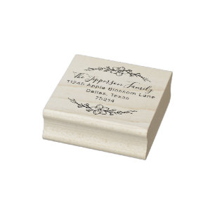 Tampons Encreurs Adresse de retour Élégant script floral personna