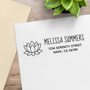 Tampons Encreurs Adresse de retour Lotus Flower
