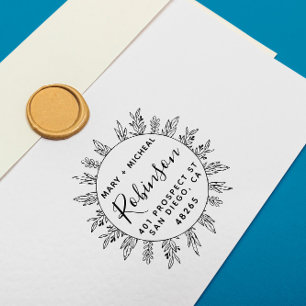 Tampons Encreurs Adresse de retour Mariage couple Élégant minimalis