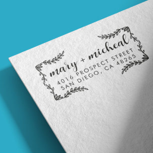 Tampons Encreurs Adresse de retour Mariage couple Élégant minimalis