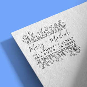 Tampons Encreurs Adresse de retour Mariage couple Élégant minimalis