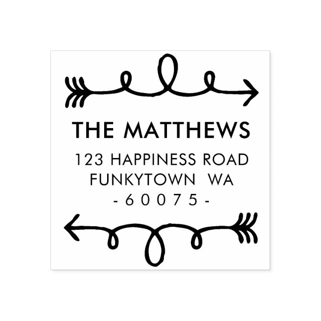 Tampons Encreurs ADRESSE DE RETOUR PERSONNALISÉE flèche dessinée à  (Impression)