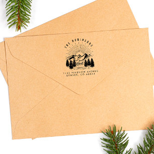 Tampons Encreurs Adresse de retour personnalisée Mountain & Pine Tr