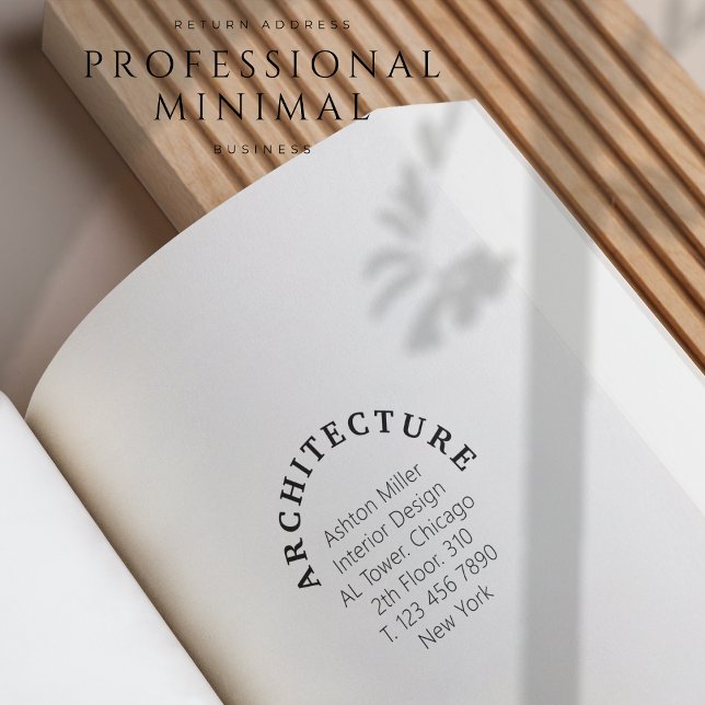Tampons Encreurs Adresse de retour professionnelle minimale profess (Business Return Address Professional Minimal Rubber Stamp)