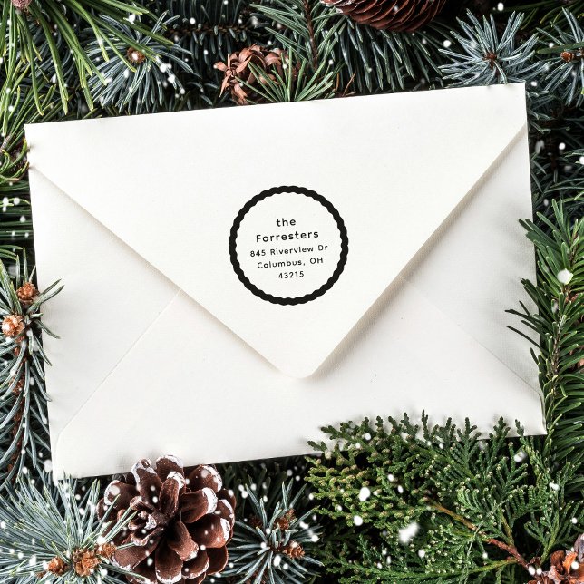 Tampons Encreurs Adresse de retour simple mignon ripple arête (Créateur téléchargé)