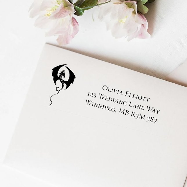 Tampons Encreurs Adresse du Mariage Black Dragon (Créateur téléchargé)