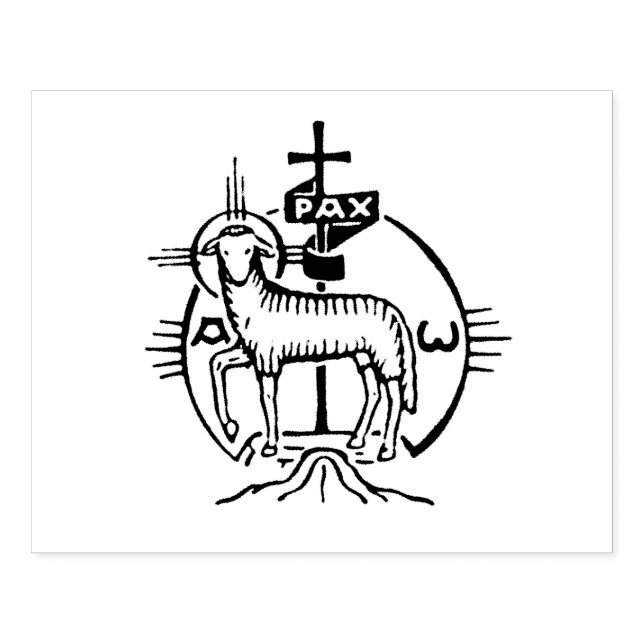 Tampons Encreurs Agneau chrétien de Dieu Croix Pax Icon (Impression)