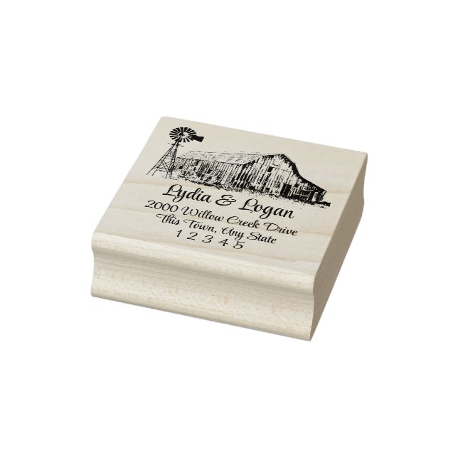 Tampons Encreurs Agritourisme Grange bois Art Timbre (Tampon)