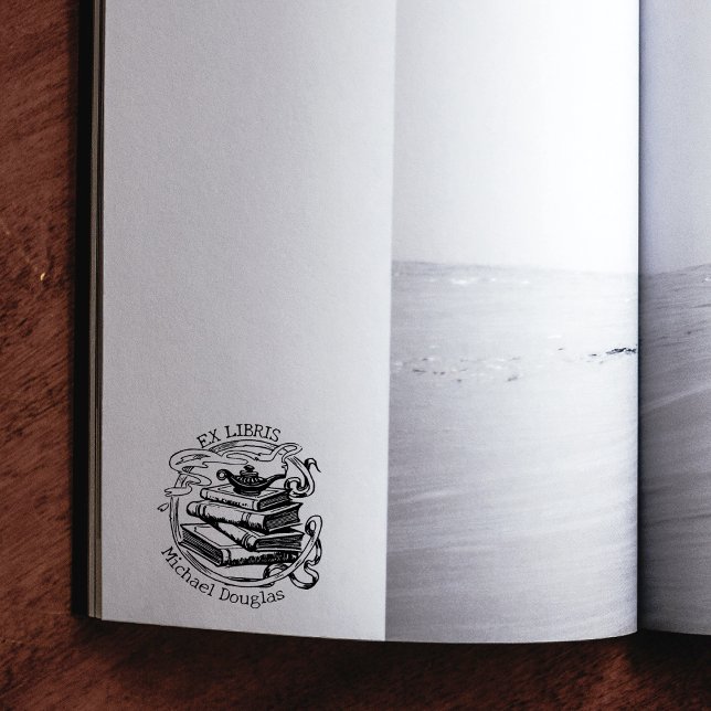 Tampons Encreurs Aladdin Lamp Custom Ex Librairies, Livre (Créateur téléchargé)