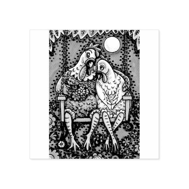 TAMPONS ENCREURS AMATEURS DE ROOSTER & HEN, POCH SWING RUBBER STAMP (Impression)
