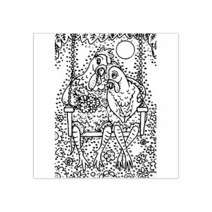 TAMPONS ENCREURS AMATEURS DE ROOSTER & HEN, POCH SWING RUBBER STAMP