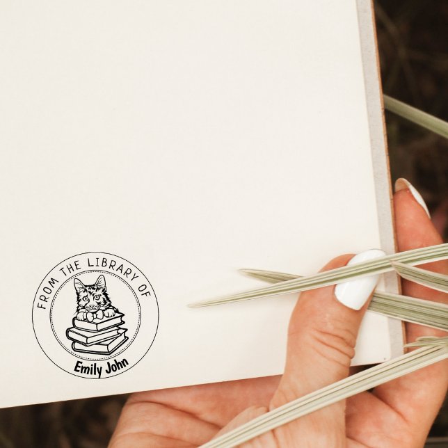 Tampons Encreurs American Bobtail Cat, Livre De La Bibliothèque De (Créateur téléchargé)