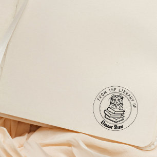 Tampons Encreurs American Curl Cat, Livre De La Bibliothèque De