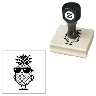 Tampons Encreurs Ananas cool avec lunettes de soleil Timbre